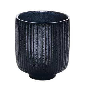NARA krus u. hank m. relieff 30cl Sort Steingods - Ø:80mm H:95mm 30cl 